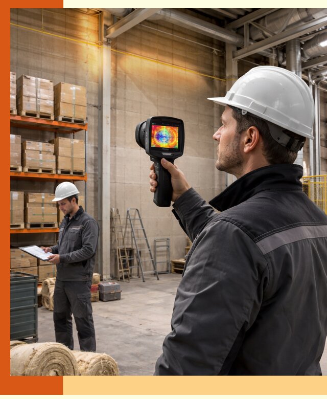 Тепловизионное обследование склада и выявление утечек в Холмске