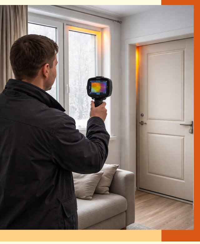 Тепловизионное обследование окон и дверей в Холмске от 4622 руб. | ТепломастерХлм