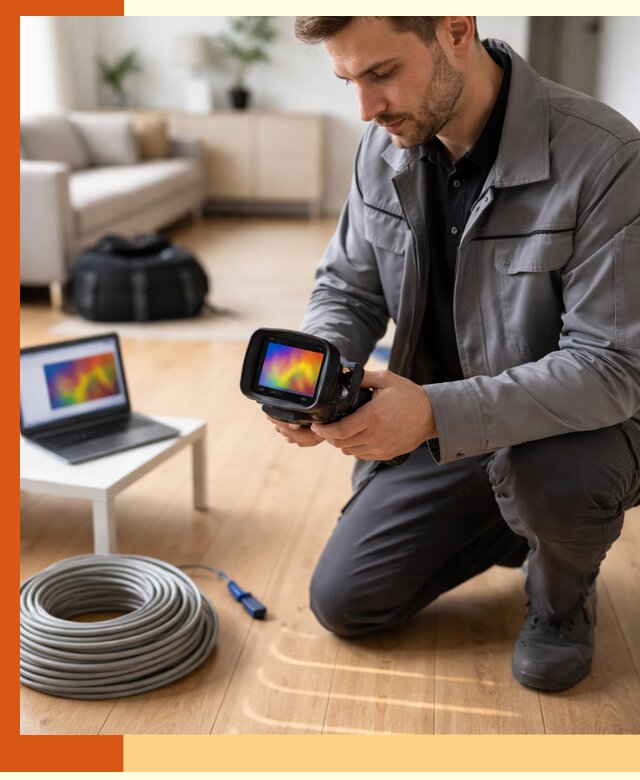 Тепловизионное обследование тёплого пола в Холмске для точной диагностики