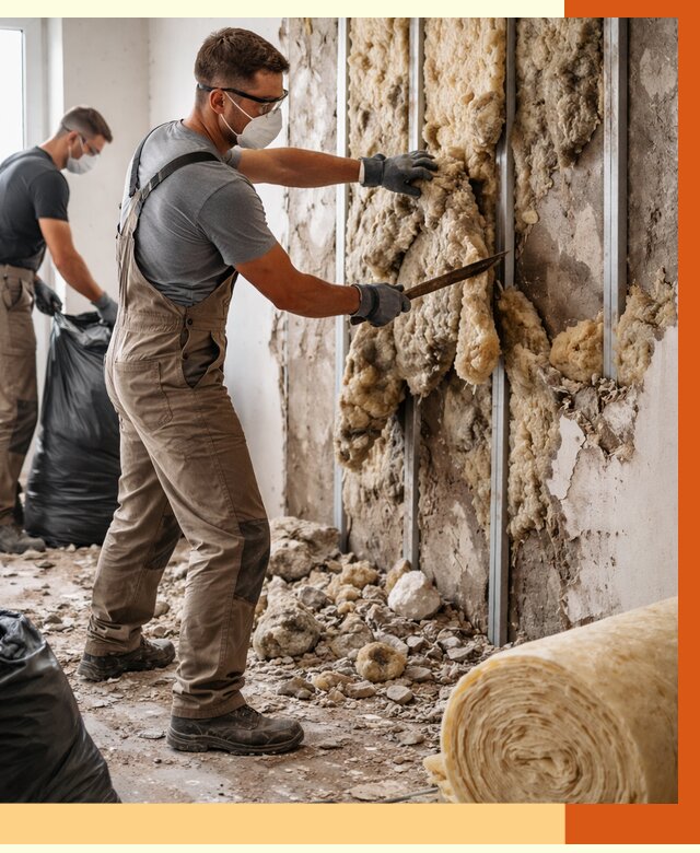 Демонтаж старого утеплителя в Холмске от 3595 руб. — работы под ключ | ТепломастерХлм