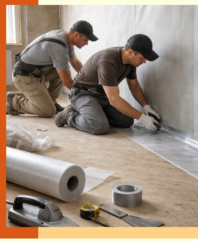 Монтаж пароизоляции для дома и помещений в Холмске