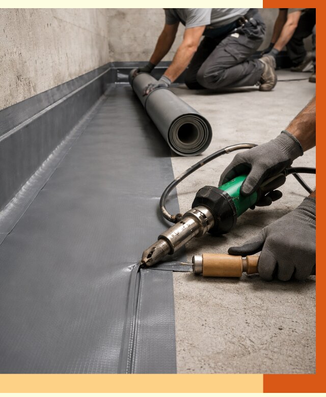 Монтаж гидроизоляционной мембраны в Холмске от 1022 руб/м2 | ТепломастерХлм