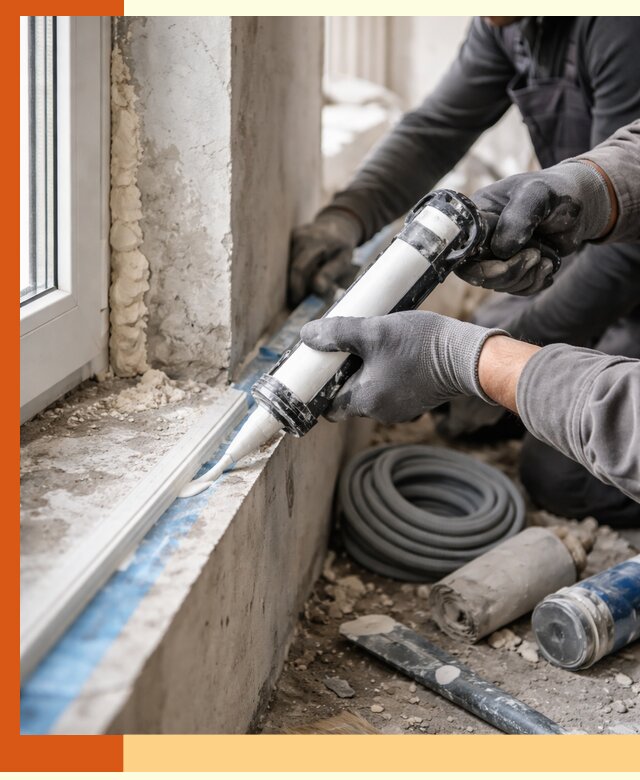 Герметизация стыков и примыканий зданий в Холмске